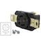 Ac Works Locking Receptacle, L21-20R, 20 A, 120/208V AC, 4 Pole, Flush Mount, Black FML2120R - alternate 5